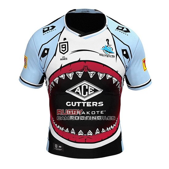 Camiseta Cronulla Sutherland Sharks 9s Rugby 2020 Azul